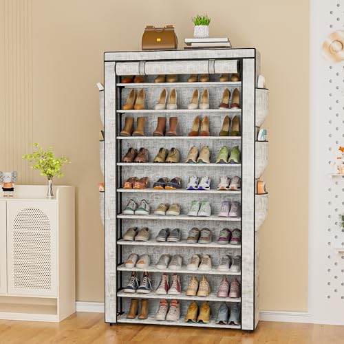 OYREL Shoe Rack 10Tier Large Capacity 50-56Pairs Beautiful Tall Shoe Shelf Free Standing Storage Cabinet Entryway Closet - size: 10Tier Multi