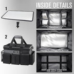 SCAVATA Wearable Cleaning Caddy Bag, Cleaning Caddy Supplies Organizer with Handle & Shoulder Straps for Housekeepers, Under Sink & Car Cleaning Tool Organizers with 4 Foldable Divider (GraphiteGrey) - color: GraphiteGrey