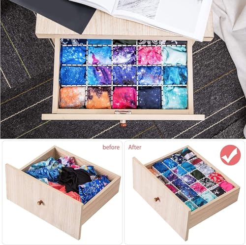 18Pcs Drawer Dividers, Adjustable Drawer Organizer for Socks, Underwear, Makeup, Can Help Tidy Kitchen, Bedroom, Dresser Black - color: Black, size: 18Pcs