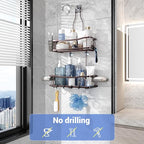 Aitatty Hanging Shower Caddy Bathroom Organizer: Rustproof Shower Shelf Racks Over Shower Head - No Drilling Inside Bath Shower Rack Shelves Over Showerhead for Shampoo with Soap Holder Bronze - color: Bronze