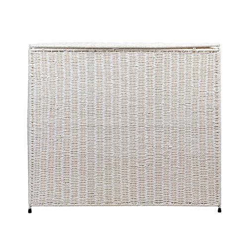 Household Essentials 3 Compartment Laundry Sorter, Wicker Laundry Sorter - color: White