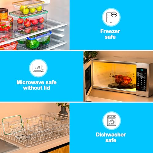 40 Pcs Food Storage Containers with Lids Airtight- Plastic Meal Prep Container for Pantry Kitchen Organization, Microwave, Dishwasher, Freezer Safe -100% Leak Proof (20 Stackable Boxes-20 Lids) - color: 40Pcs