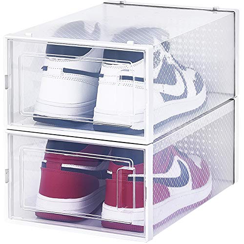 OnDisplay Clik Stackable Interlocking Shoe Box System (Standard Clear/White, Set of 2) - color: Standard Clear/White, size: Set of 2