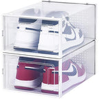 OnDisplay Clik Stackable Interlocking Shoe Box System (Standard Clear/White, Set of 2) - color: Standard Clear/White, size: Set of 2