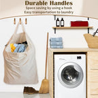 Cotton Canvas Laundry Bag 33"Wx 35"H, Thick Cotton Laundry Bag with Handles & Drawstring, Extra Large Heavy Duty Washable Basket Liner Hamper Liner Storage Sack (Natural XL, 1 Pack) - color: Natural, size: XL 33"W x 35"H┃1 Pack
