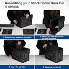 BCW Comic Bin, Black - Holds 150 Comics, Acid Free Storage and Organizer, Heavy Duty Plastic, Stackable, Includes Partition - style: Single
