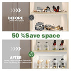 Shoe Slot Organizer,Adjustable Shoe Stacker for a Pair of Shoes,Shoe Holder Space Saver,Double Deck Shoe Riser Shoe Rack,Shoe Organizer for Closet (Clear, 10 Pack) - size: 10 Pack