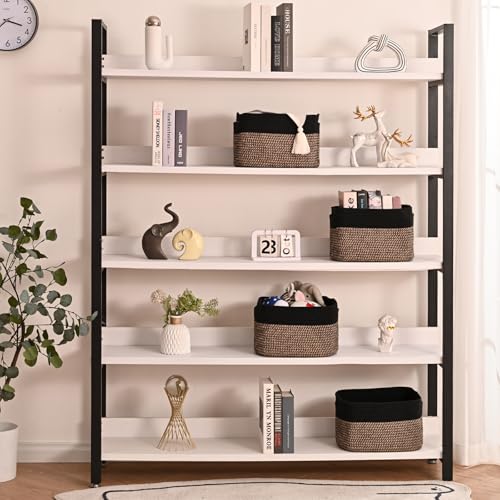 ICERZCZ Storage Baskets for Shelves Organizing, Woven Cotton Rope Baskets for Storage, Book Basket, Decorative Shelf Basket, 12.5"Lx9.1''Wx7.9''H (4 Packs) Black & Jute - color: Black & Jute, size: 12.5"(l)×9.1"(w)×7.9"(h)