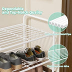 SUFAUY 2-Tier 33" Wide Shoe Rack, Closet Metal Wire, Stackable, White - color: White, size: 2 Tier