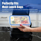 KIGI Meal Prep Containers for Adult Lunch & Snacks, Leak-Proof, BPA-free Plastic, Removable Divided Inserts, Airtight lids, 3 Compartment Food Storage, Microwave Safe, Bento Box, 4.7 Cup, 12 Piece Set - size: 4.7 cup (12-Piece)