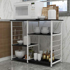 soges Kitchen Standing Baker's Rack, Utility Microwave Oven Stand, Multi-Layers Kitchen Storage Cart Workstation Shelf, Coffee Cart, Black - color: Black