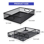 2 Pack Desk Drawer Organizer, Metal Mesh Drawer Organizer Tray for Office Home Supplies