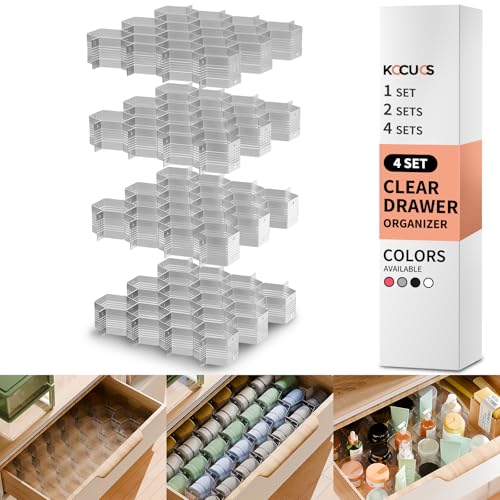 Honeycomb Separator Adjustable Drawer Organizer Divider for Underwear Belt-Scarf Socks Organizer (Gray(4pcs)) - color: Gray(4pcs)
