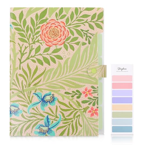 SKYDUE Expanding File Folder with 5 Pockets, Accordion File Organizer, Portable Receipt Paper Documents Organizer, Letter Size Filing Folder School Office Supplies, Green - color: Green
