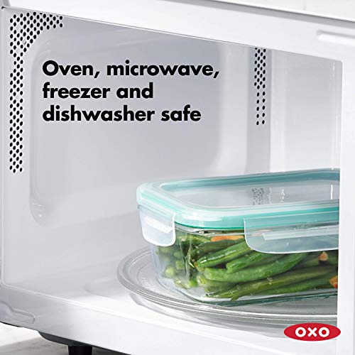 OXO Good Grips 8 Cup Smart Seal Airtight Glass Rectangle Container - size: 8 Cup, style: Glass