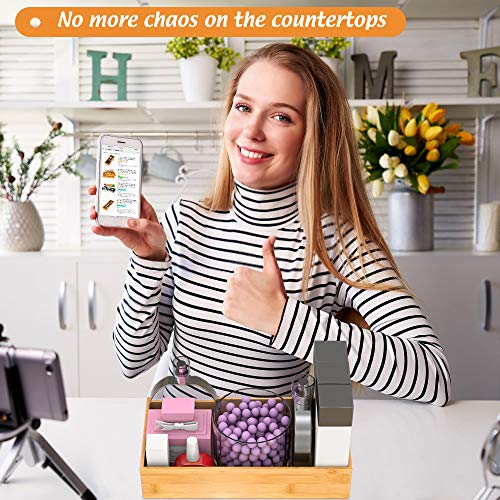 Bamboo Kitchen Drawer Organizer, Wooden Storage Box for Utensil Organizer Silverware Tray Cutlery Holder Flatware Containers - Multi-Use Deep Drawer Dividers Organizer for Bathroom, Jewelry, 12"6"2.5" - color: Bamboo, size: 12*6*2.5 inch