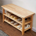 XKZG Storage Bench Wooden Shoe Rack Bench Simple Style Wood Entryway Bench (Natural,31.5") - color: Natural, size: 31.5"W x 11.8"D x 16.5"H