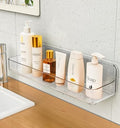 Shower shelves, Adhesive Clear Acrylic Bathroom Shower caddy Organizer, Transparent No Drilling Wall Mount Bathroom Storage - color: Clear-Long-1 Pack