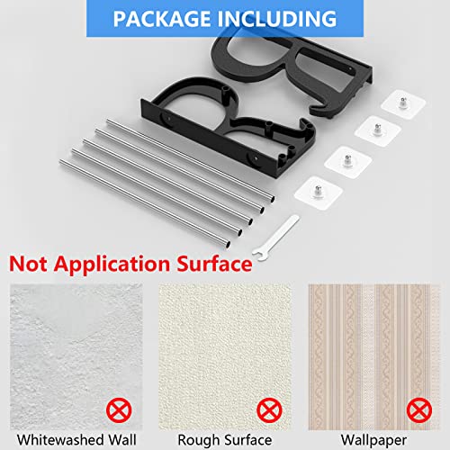 4 Pack Wall Mounted Shoes Rack Wall Shoe Holder Hanging Shoe Organizer Door Hanging Shoe Storage with Sticky Mounts for Camper RV with Hooks No Drilling Black - style: Modern