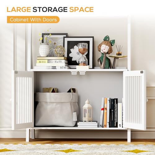Bookcase with Drawers, 4-Tier Bamboo Bookshelf Ladder Shelf with 6 Hooks, 59.5"H x 24.8"L x 10.6"W, Tall Narrow Freestanding Standing Storage Organizer for Living Room, Office, Bedroom, White - color: 4-tier White