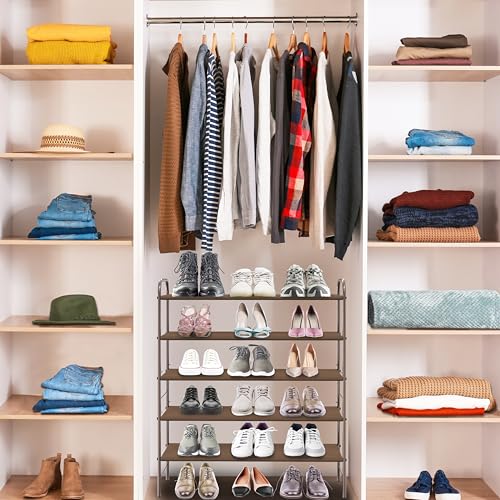 Simple Houseware 5-Tier Shoe Rack Storage Organizer, Bronze - color: Bronze, size: 5-Tier