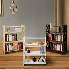 Casual Home Montego 3-Shelf Folding Bookcase, Black - color: Black, size: 3-Shelf Stackable