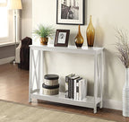 Convenience Concepts Oxford Console Table 39.5" - Sofa Table with Storage Shelf, Transitional Entryway Hall Table for Living Room and Bedroom, Display Foyer Table, White - color: White
