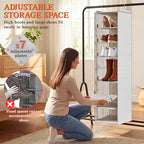 Ofiray-home Hanging Shoe Organizer for Closet, 8 Tier Closet Shoe Organizer with Adjustable Shelves for Boots, Heavy Duty Hanging Closet Organizer, Shoe Storage Organizer for Closet Rod