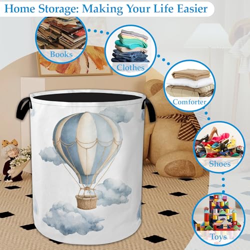 Hot Air Balloon Laundry Basket Collapsible Laundry Hamper Oxford Storage Bin for Clothes Storage, Toy Organizer, Books and Sundries 16" X 20.8" - color: Hot Air Balloon