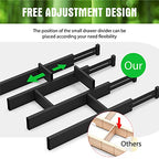 ANTOWIN 10pack Bamboo Drawer Dividers, Expandable Drawer Separators Splitter, 17-22 inches Adjustable Spring-loaded Organizer for Large Utensil, Clothes, Tools Drawers(Black) - color: Black