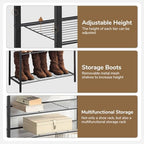 4-Tier Shoe Rack Organizer, Metal Mesh Shoe Storage Shelf, for Entryway, Hallway, Closet, Dorm Room, Industrial, Rustic Brown - size: 4-Tier