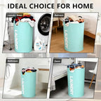 A large 90 liter laundry basket that can be folded for easy carrying. Suitable for bathrooms, laundry rooms, and travel (Blue) - color: Blue