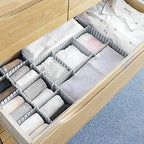 acDesign 40Pcs Drawer Dividers, Adjustable Drawer Organizer for Socks, Underwear, Lingerie, Makeup, Bedroom Office Kitchen Storage (Grey) - color: Grey