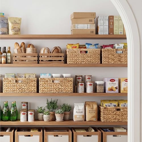 StorageWorks Extra Large Wicker Baskets for Organizing, Water Hyacinth Storage Basket with Built-in Handles, 1 Pack - color: Natural (Water Hyacinth), size: 16 ½"L x 13"W x 7 ½"H