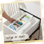 2 Pcs Expandable Drawer Organizer Bins Adjustable Deep Drawer Hanging Organizer Tray Expandable 11.4 to 18.1 Inches Plastic Dividers Storage for Office Bathroom Bedroom Kitchen Desk, White