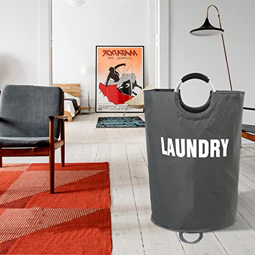 Maxsilan 160L XX-Large Laundry Basket, Freestanding Tall Clothes Hamper, Collapsible Laundry Bag, Dark Grey - color: Dark Grey, size: 160L