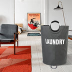 Maxsilan 160L XX-Large Laundry Basket, Freestanding Tall Clothes Hamper, Collapsible Laundry Bag, Dark Grey - color: Dark Grey, size: 160L