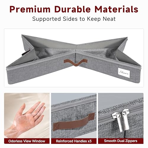 Under Bed Storage with Wheels Set of 2 Packs, Large Underbed Storage Containers with Clear Lid, Rolling Under Bed Shoe Organizer, Wheeled Under Bed Drawers for Blankets, Clothes, Shoe, Bedding Grey - color: Grey