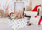 MAIZMZ Girls Empty Gift Basket Heart Print Storage Cube for Women, Closet Shelf Organizer Bins with Handles Nursery hamper Kids Toys Books Box Room Deco - color: Grey love