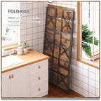 4NM Extra Wide 6 Tiers No Assembly Book Shelves, 61.8" H Folding Bookshelf Bookcase Open Industrial Foldable Shelves for Bedroom, Living Room, Home Office - Rustic Brown Black - color: Rustic Brown Black, size: Wide XX 6-Tier