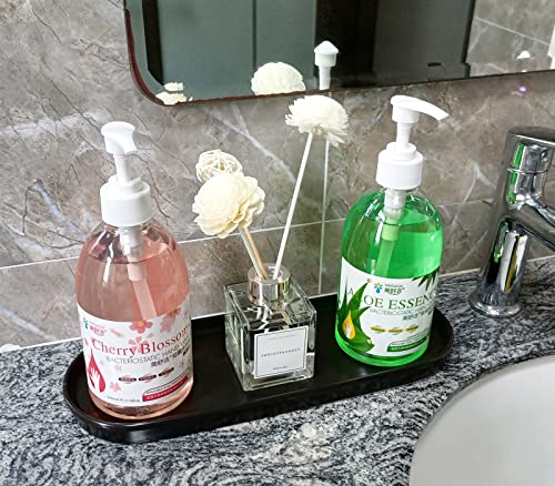 Ceramic Sink Tray, Bathroom Counter Tray, Bathtub Tray, Cosmetics Dish, Candle Tray, Perfume Shampoo Liquid Soap Tray Simple Style Design Suit for Bathroom and Kitchen (2pcs Black) - color: 2pcs Black