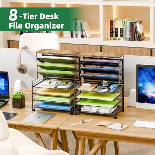 Simple Trending 7 Tier File Organizer and Office Desk Accessories for Office, Home or School, Black - color: 7 Tier Black