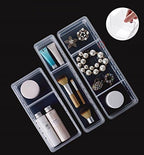 Chris.W Desk Drawer Organizer Tray with Adjustable Dividers, Multi-Drawers for Makeups, Utensil, Pens, Flatware and Junks - Set of 4 (2 Large + 2 Small),13.8 Inch Length - size: Large(2L + 2S)