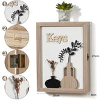 Key Holder Wall Mount Key Holder for Wall, Rustic Vase Key Hooks for Wall Key Hanger with 6 Hooks, Key Storage Box Key Cabinet Key Organizer Key Rack for Home Decor Office Entryway Gift