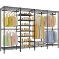 VIPEK S4 Heavy Duty Clothes Rack with Shoe Shelves Freestanding Clothing Rack with 6-Tier Shoe Rack, 4 Hanging Rod, Adjustable Shelf, Walk in Closet Organizer Garment Rack, Black - color: Black, style: S4