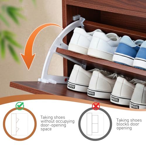 Karl home Shoe Rack Storage Organizer, Rattan-Panel 1-Drawer 2-Tilt-Out Shoe Storage Cabinet, Hidden Shoe Storage for Entryway,Ideal for Heels,Slippers,Casual Shoes, Brown - color: Brown, size: 1-Drawer 2-Tilt-Out