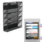 6-Tier Magnetic File Holder, Large Capacity File Cabinet Organizer, No-Drill Mount Hanging Magnetic Paper Holder for File Cabinets, Office, Whiteboard, Magnetic Mail Holder