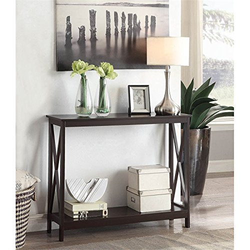 Convenience Concepts Oxford Console Table 39.5" - Sofa Table with Storage Shelf, Transitional Entryway Hall Table for Living Room and Bedroom, Display Foyer Table, Espresso - color: Espresso