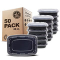 Freshware Meal Prep Containers [50 Pack] 1 Compartment with Lids, Food Storage Containers, Bento Box, BPA Free, Stackable, Microwave/Dishwasher/Freezer Safe (28 oz) - size: 28OZ-50PK