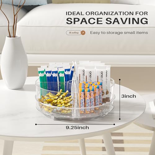 Lazy Susan Organizer, 9 inch Rotating Storage Organizer with 4 Removable-Bins,Turntable Organizer for Fridge, Kitchen, Vanity, Cabinet - size: 1 Pack - 4 Bins 9in